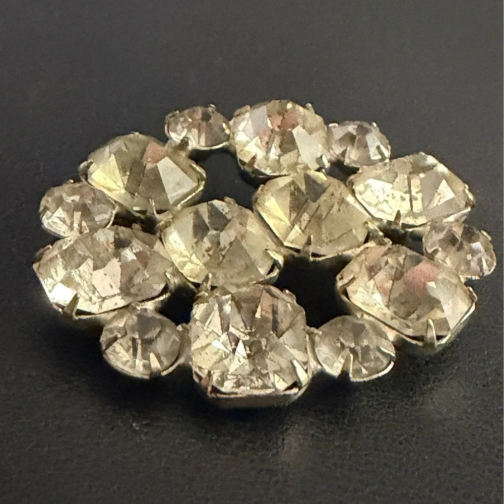 Vintage Rhinestone Brooch Estate Glam
